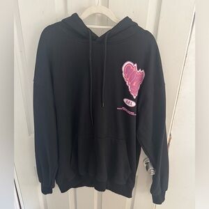 Aelfric Eden Black Hoodie with Pink Graphic